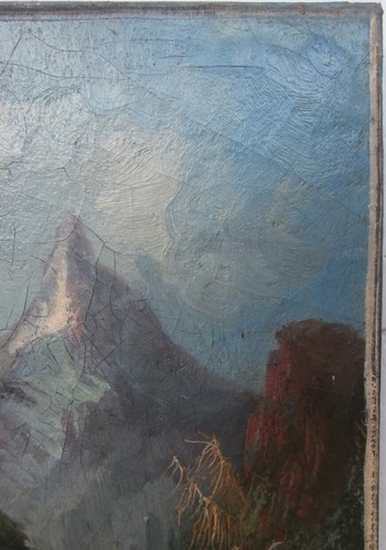 1860er Künstler SIGNIERT "FB" 19. Jh. GEMÄLDE Frederick Butman ROCKY MOUNTAIN SCHOOL - Bild 12 von 24