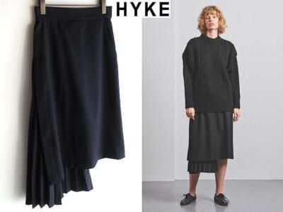 HYKE THE NORTH FACE Asymmetric Pleated Skirt Black S(US XS