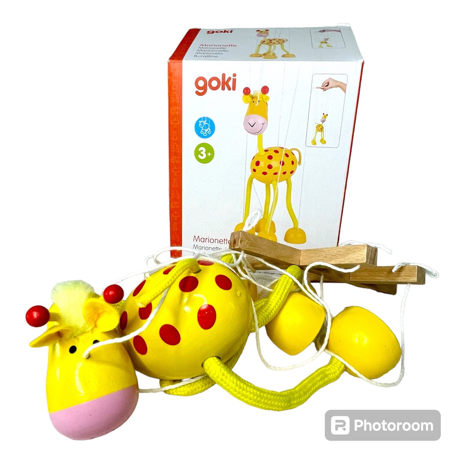 Wooden Marionette Goki Puppet Giraffe Figure Children Kids Imaginative Toy