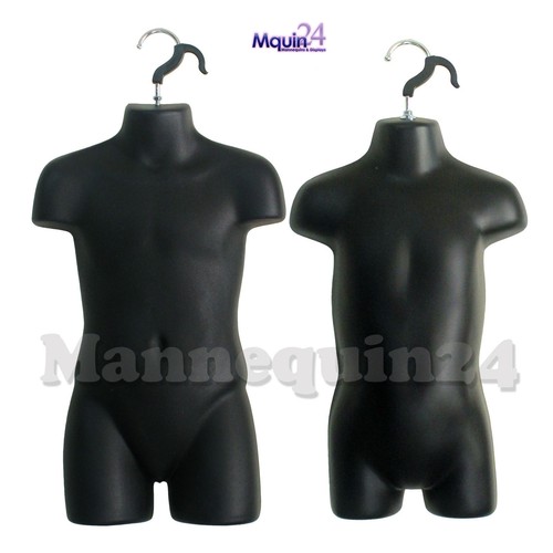 4 TORSO MANNEQUINS MALE FEMALE CHILD TODDLER BODY DRESS FORMS +4 HOOKS +1 STAND - Picture 8 of 10