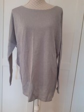Phase Eight top grey festive silver sparkle  size L oversized with camisole