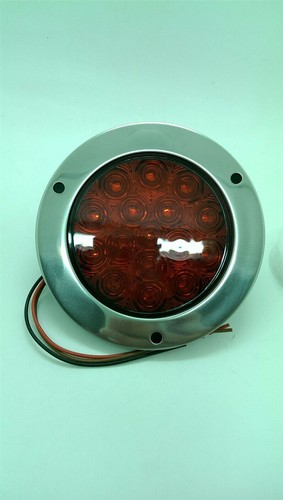 12-24V LED Yellow Round Reverse Brake Turn Signal Truck Trailer Rear Tail Light - Picture 4 of 10