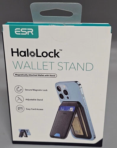 ESR Magnetic Wallet (HaloLock) Compatible w/ MagSafe Wallet Adjustable Stand NEW