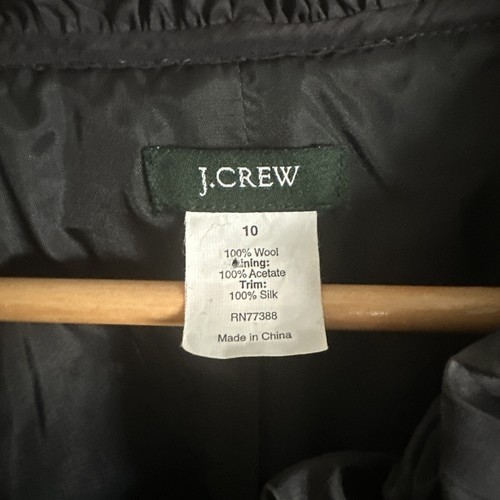 J.Crew Women Charcoal Dark Gray Wool 2PC Suit Jacket Pencil Skirt Set Sz10 - Picture 4 of 8