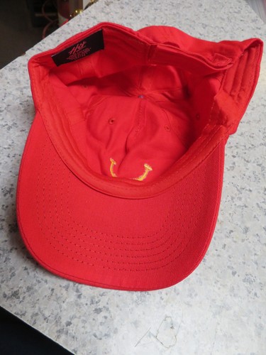 NEW-McDonalds Fast Food Restaurant Yellow Embroidered Smile Red Baseball Cap Hat - Picture 2 of 6