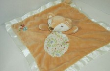 Douglas Baby orange tan fox SNUGGLER security blanket cream satin mushrooms bird