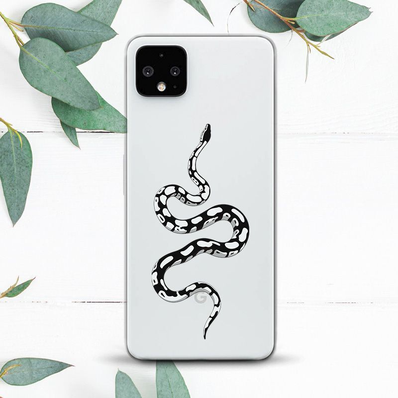 Minimalist Black And White Snake Case For Google Pixel 2 3 3a 4 4a 5 6 7 8  XL