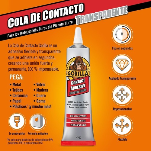 Gorilla Contact Adhesive Clear 75g - Picture 3 of 7
