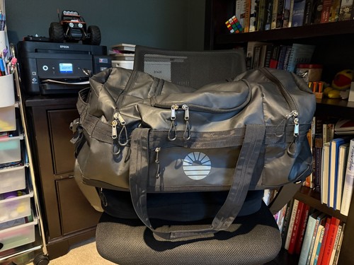 Tobiq 45L Tandem Travel Backpack Duffle Bag - Black, Laptop Compartment, Pockets