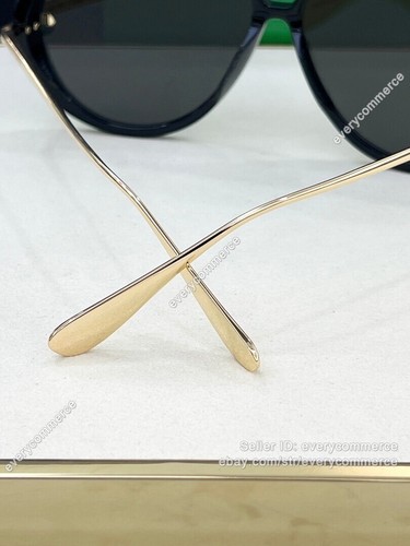 Bottega Veneta Oversized Sunglasses BV1274 Unisex Gold Black Frame Gray Lens - Picture 15 of 24