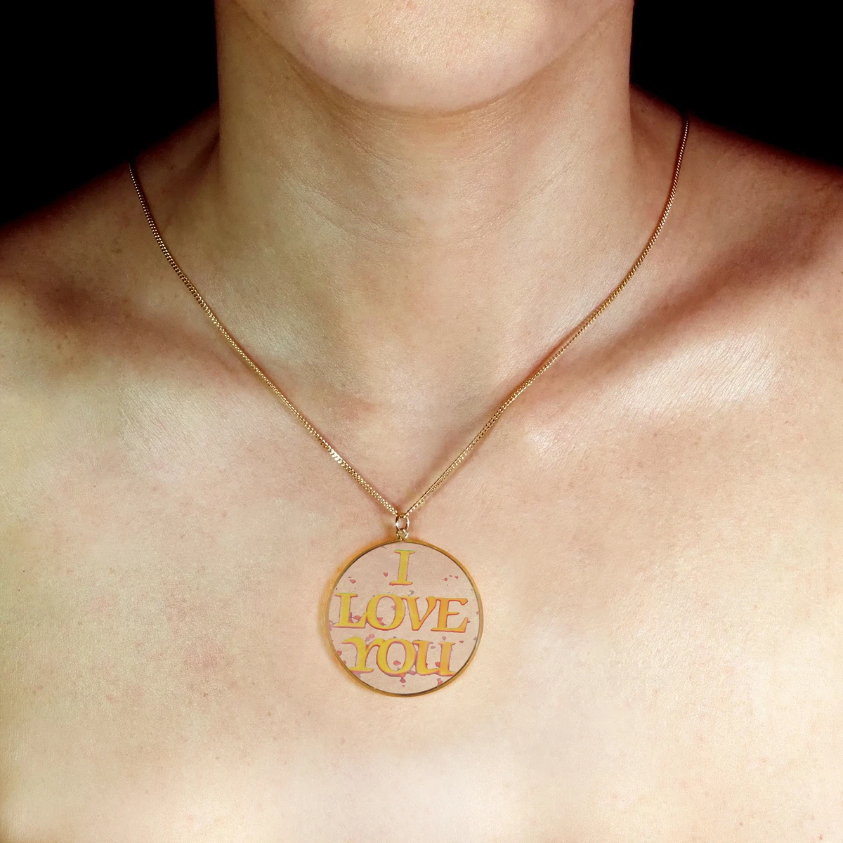 I love you shop hologram necklace