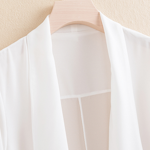 Women Mesh Chiffon Shawl Shrug Cardigan Blazer 3/4 Sleeve Jacket Coat Top - Picture 14 of 27