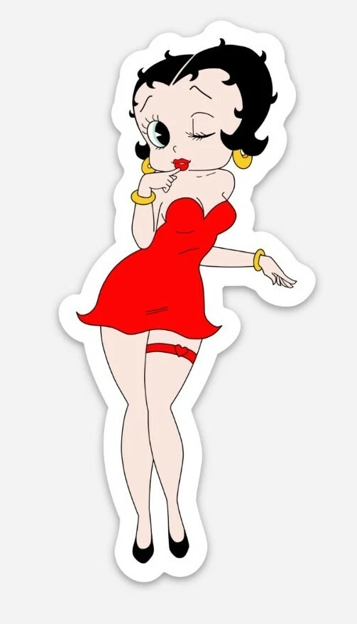 Betty Boop STICKER - Classic Cartoon fridge or car pinup american culture