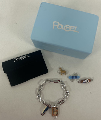 Poubel Bettelarmband Unikat Schmuck mit 5 Charms Gstaad Guy UVP 520£