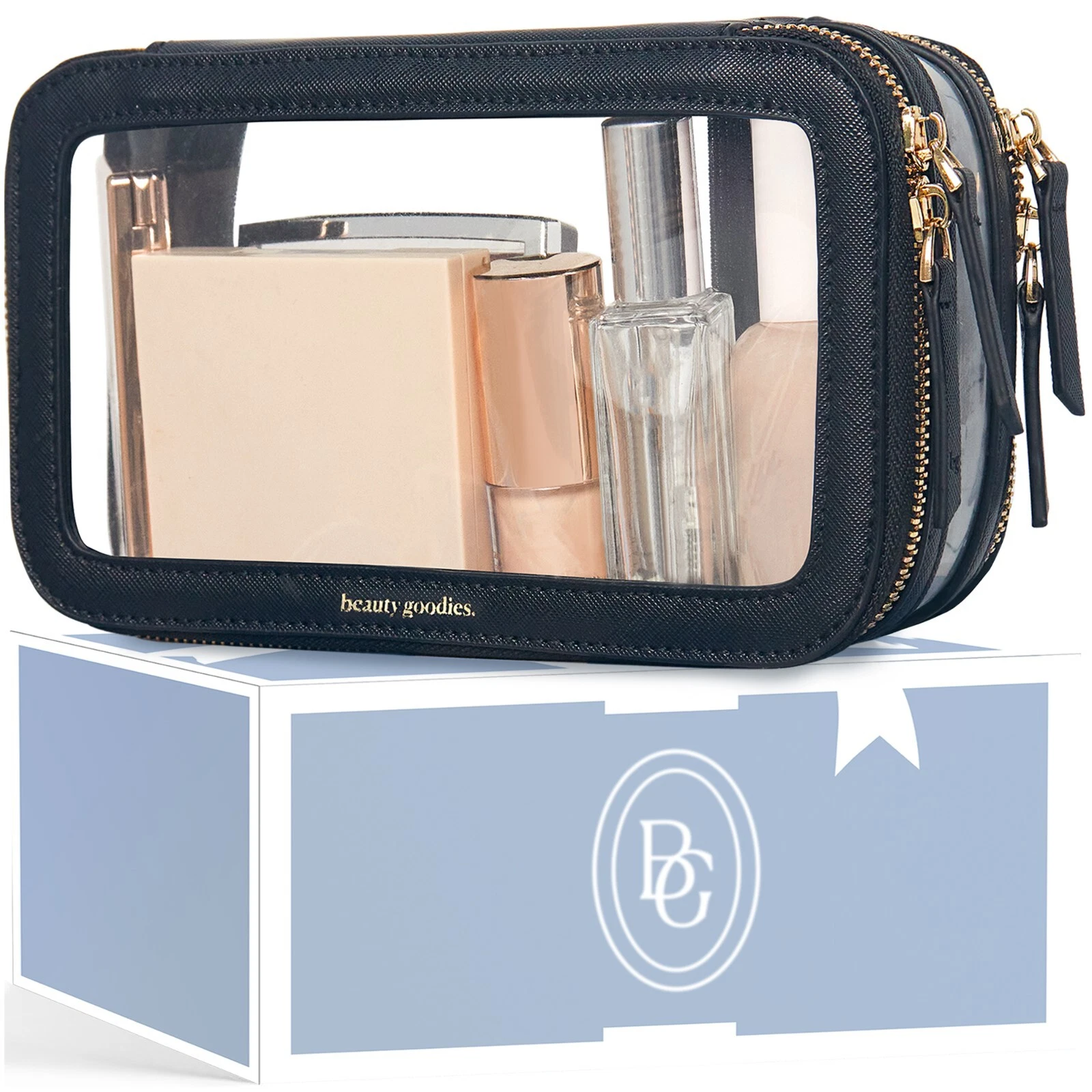 BEAUTY GOODIES Clear make up bag - Small Black
