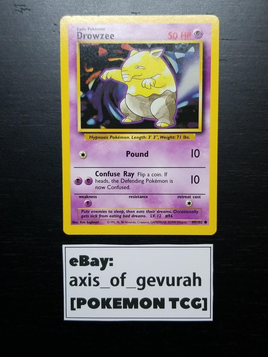 Drowzee 49/102 [LP/MP] Base Set WOTC Wizards of the Coast Pokemon