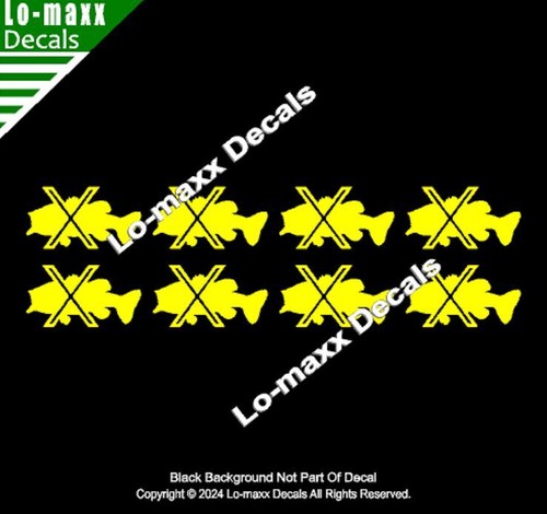 Large Mouth Bass Fishing Kill Markings Premium Quality Die Cut Vinyl Decal - Picture 20 of 20