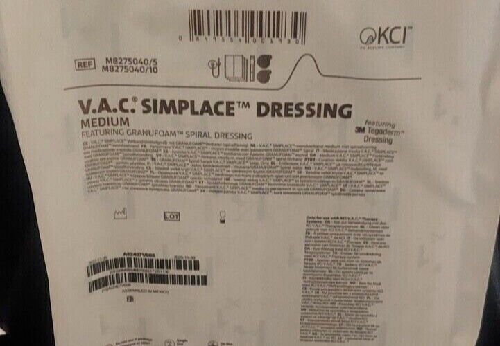 KCI ActiVAC Simplace Dressing, Medium size. Wound VAC Dressing, SINGLE
