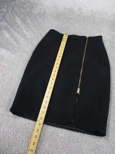 J. Crew Pencil Skirt Womens 6 Petite Teal Black Wool Zip Front - Picture 2 of 8