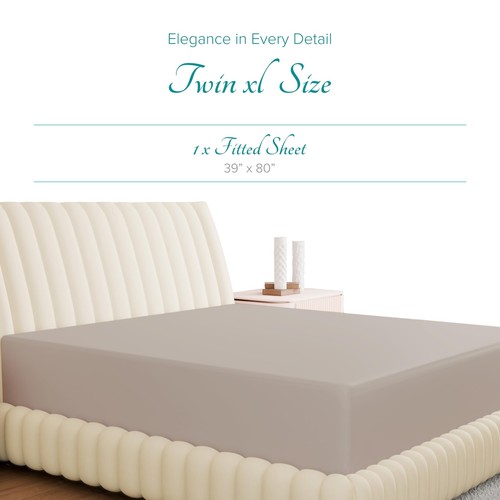100% Egyptian Cotton Deep Pocket Twin XL Fitted Sheet Only - 800 Thread Count... - Picture 3 of 9