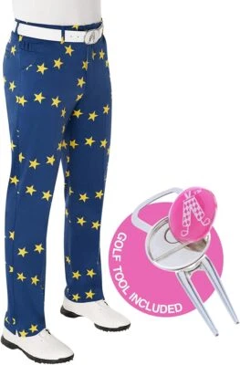 Royal and Awesome Herren Blau Golfhose Eurostar EU Flagge Golfhose 30 - 44