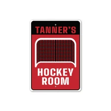 Custom Hockey Room Metal Sign