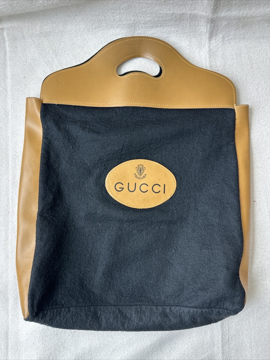 VINTAGE 70’s GUCCI BLACK FELT TOTE SHOPPER BAG