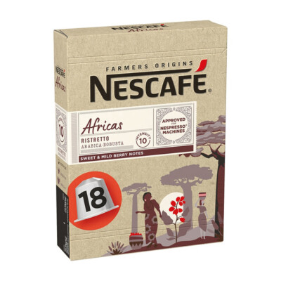 Nescafe Farmers Origins Africa Ristretto Coffee 18 Capsules 93g UK