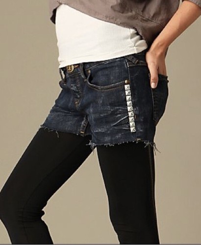 Free People Studded Frayed Hem Jean Shorts size 27