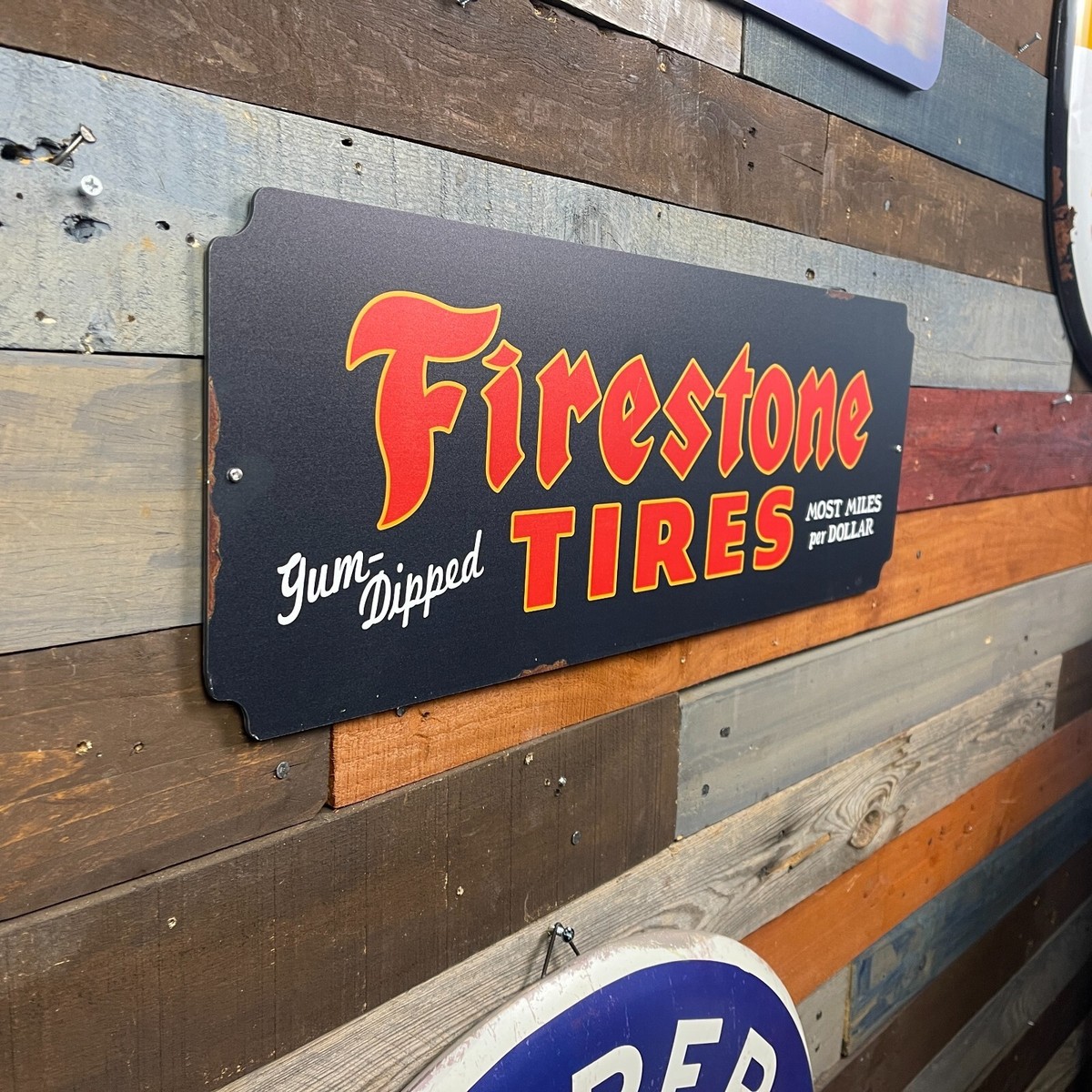 ビンテージ 看板 Firestone ファイヤーストーン 1931年 Most