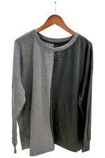 Comfort Code By Cuddl Duds Color Block Top Grey/Black
