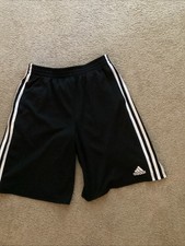 Adidas 3-Stripe Shorts Youth Boys XL 18-20 Black w/White Stripes