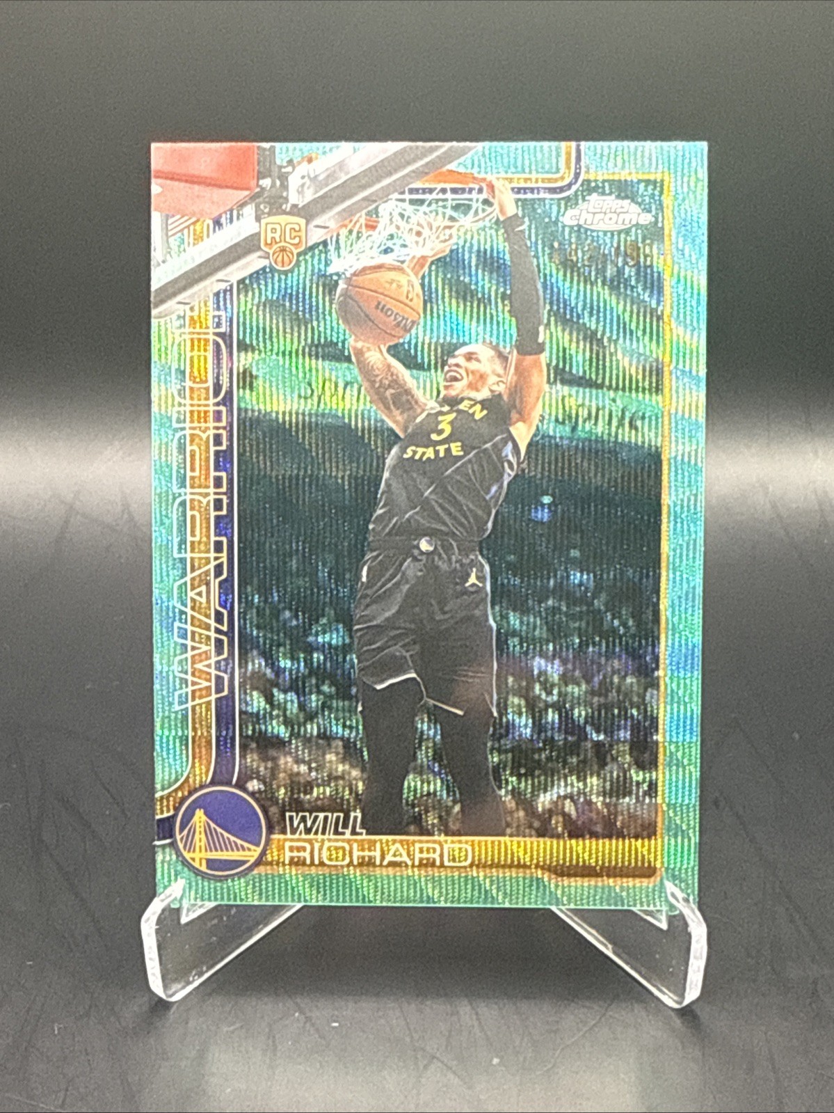 2025-26 Topps Chrome Update Will Richard Aqua Wave /199 Rookie Warriors
