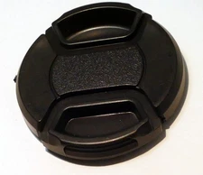 Black 49mm Lens Front Cap Snap on center pinch