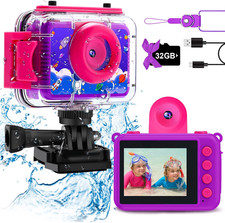 Pool Toy Kids Underwater Camera - 99FT Waterproof Kid Action Camera 1080P Vide