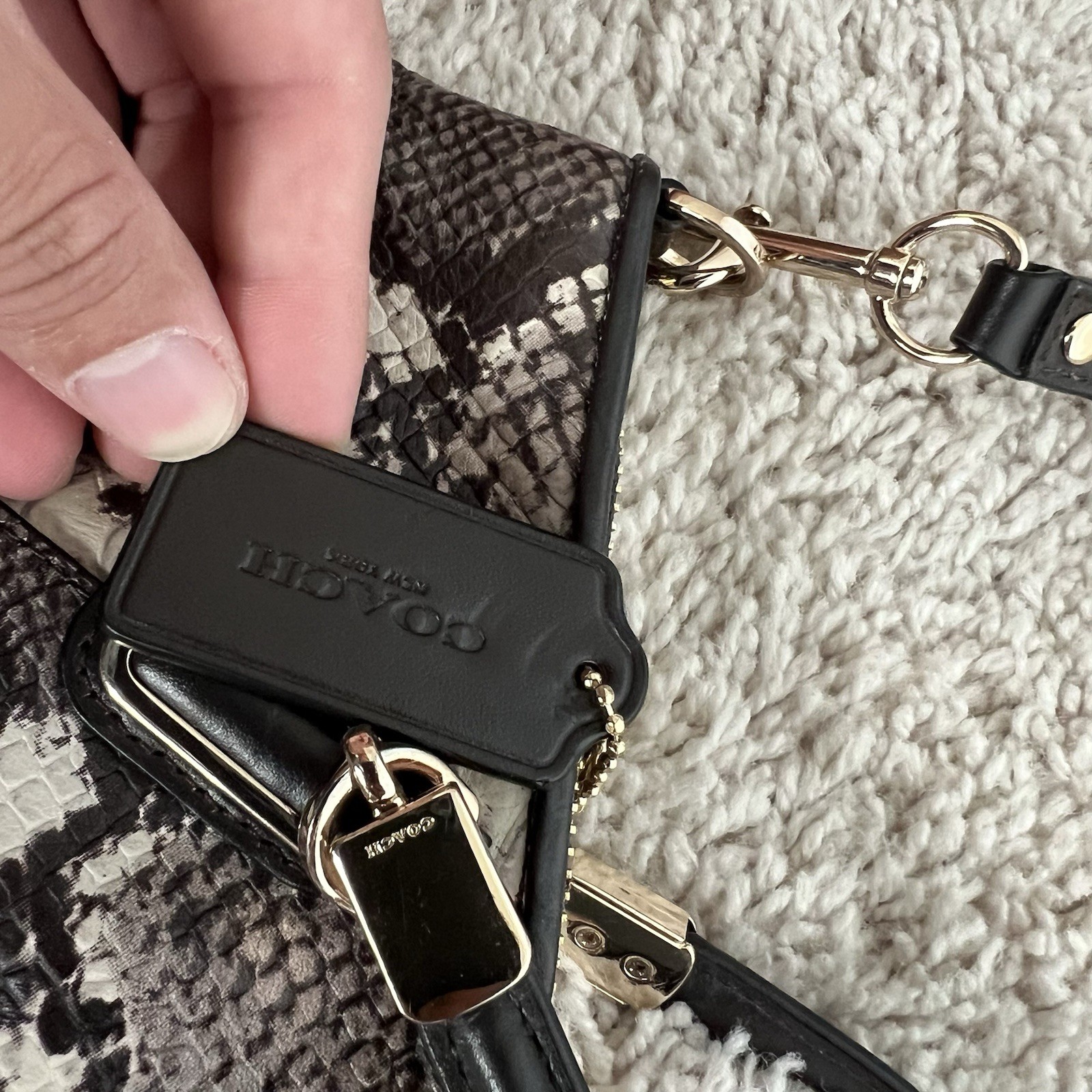 Coach Authentic Vintage Python Snakeskin Print Le… - image 4