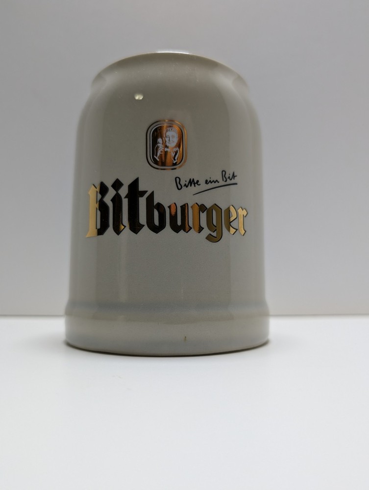 Vintage Ceramic Bitburger Germany Beer Stein Mug Barware German Barware