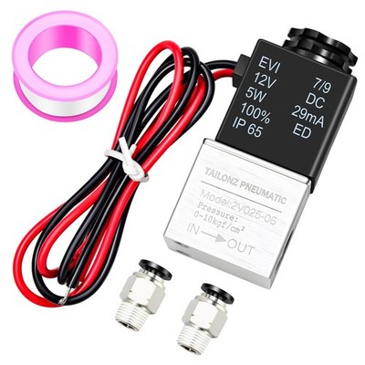 1/4 Inch BSP 12V 2 Way Normally Closed Electric Solenoid Air Valve 2V02508
