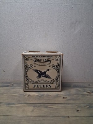 Vintage Peters 12 Gauge 209 Primer Target Loads Shotgun Shell Box, Empty