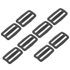 8pcs Plastic Tri-glide Slide Buckle 51mm / 2 Inch Belt Adjuster Sliders, Black