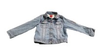 Jeansjacke Gr. 104/110 Esprit blau m. Seepferd-Stickerein & Seesternen i. d....