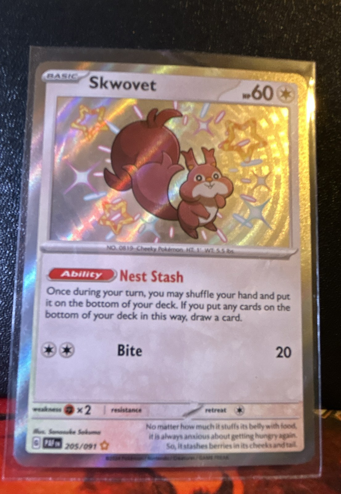 Skwovet 205/091 SV: Paldean Fates Holo A2