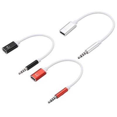 3Pcs 3.5mm Male to Type C Female Audio Cable Cord, Black/Silver/Red