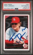 TONY LARUSSA  Signed 2009 Topps #401 PSA Auto 10 HOF