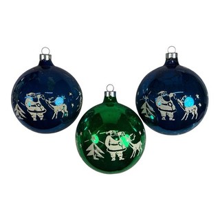 Vtg Lot Of 3 Jumbo 3.25” Shiny Brite Ornament Stencils Santa Feeding Deer Stars