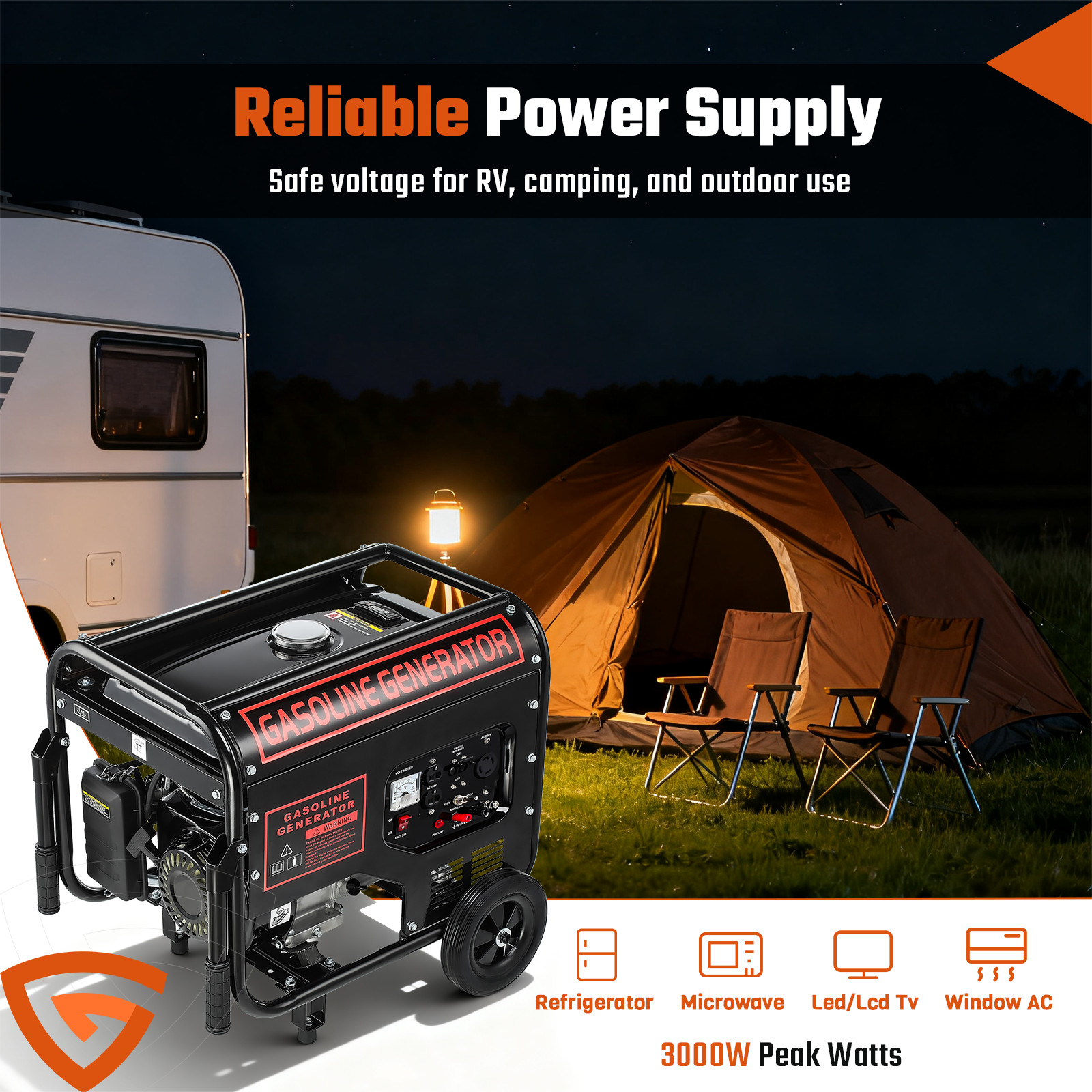 Gas Powered Quiet-for Home Backup Construction