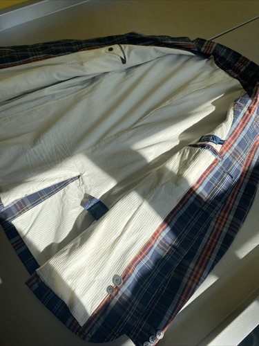 Ralph Lauren Mens L 46L Distressed Madras Check Cotton Summer Jacket - Picture 15 of 24