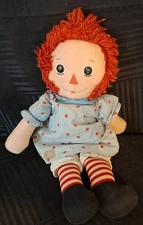 Vintage Raggedy Ann 15" Doll  Polka a dot Dress