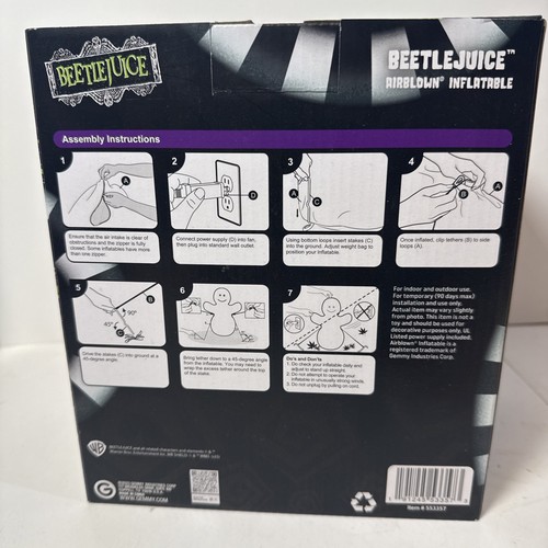 Halloween Airblown Yard Inflatables Beetlejuice & Sign  New 2025 - Picture 3 of 3