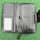 Lee Sands Black Eel Skin Zip-Around Wallet with Gold Hardware — photo 7